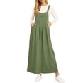 thumbnail image 4 of Women Overalls Summer Dress Boho Wide Leg Overalls Casual Loose Rompers with Pockets 2026 Light Green L, 4 of 6