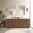 thumbnail image 4 of Oza 84" Bath Vanity in Aged Dark Brown Oak with Fish Maw White Quartz and Mirror, 4 of 17