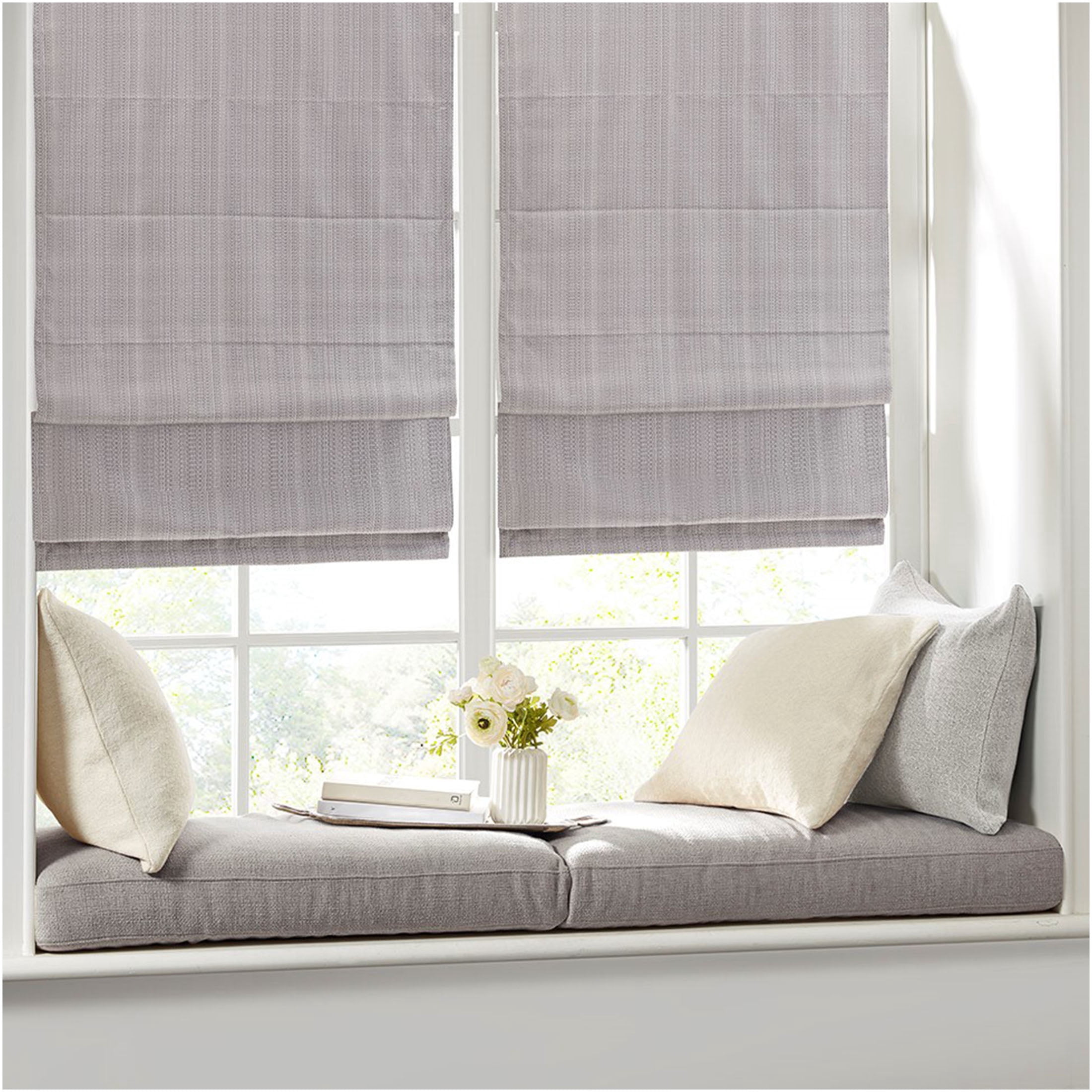 JERFIT Grey Basketweave Cordless Roman Shade for Windows, Thermal Insulated Room Darkening Window Blinds, 64" Length, Easy Mount & Clean, Polyester Fabric