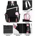 Teen Girls Laptop Backpack Junior Middle School Daypack With Usb Charge