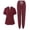 Wine, variant on Minjewel Women's Half Zip High Neck Short Sleeve Scrubs for Women Set with Pockets, Modern & Comfortable Scrub Set for Medical Staff,Army Green L