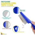 thumbnail image 4 of 4 Pack Dog Grooming Comb, Pet Flea Lice Combs, Stainless Steel Pet Combs with Rounded Teeth, Professional Metal Cat Tear Stain Remover, Dematting Tool for Small, Medium & Large Pets, 4 of 5
