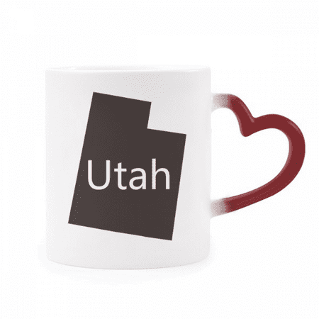 

Utah The United States Of America Map Heat Sensitive Mug Red Color Changing Stoneware Cup