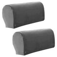 thumbnail image 1 of Velvet Sofa Armrest Covers Polyester Arm Covers Couch Armchair Slipcovers with Pins Anti-Slip Washable Detachable -, 1 of 8