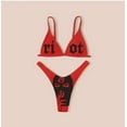 thumbnail image 2 of ITFABS Bikini Imprimé Amusant pour Femmes, Haut à Col en V Profond avec Bas, 2 of 3