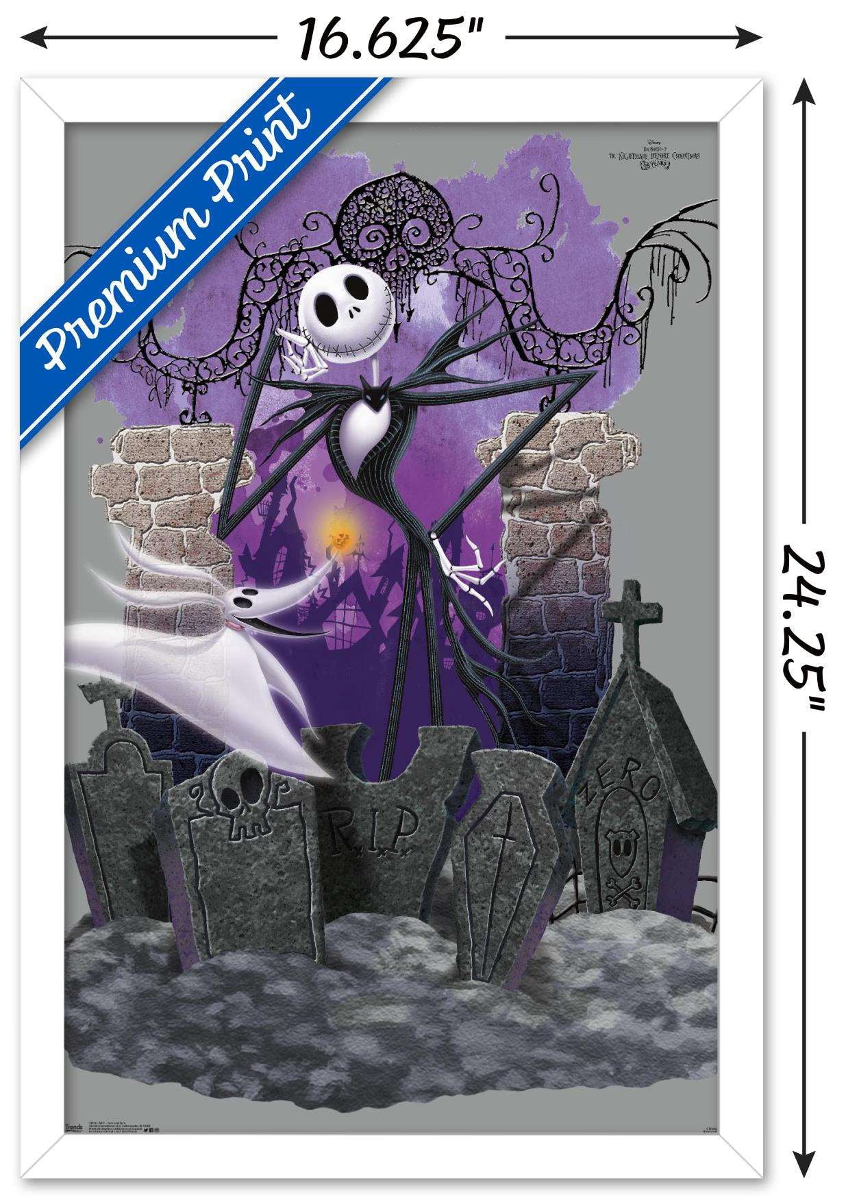 Disney Tim Burton's The Nightmare Before Christmas - Jack And Zero Wall Poster, 14.725" x 22.375", Framed