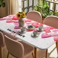 thumbnail image 3 of Valentines Day Table Cloths for 6 Foot Rectangle Tables, Pink Red Love Dots Balloons Romantic Patio Waterproof Elastic Fitted Tablecloths, Washable Rectangular Table Cover for Camping, 3 of 8