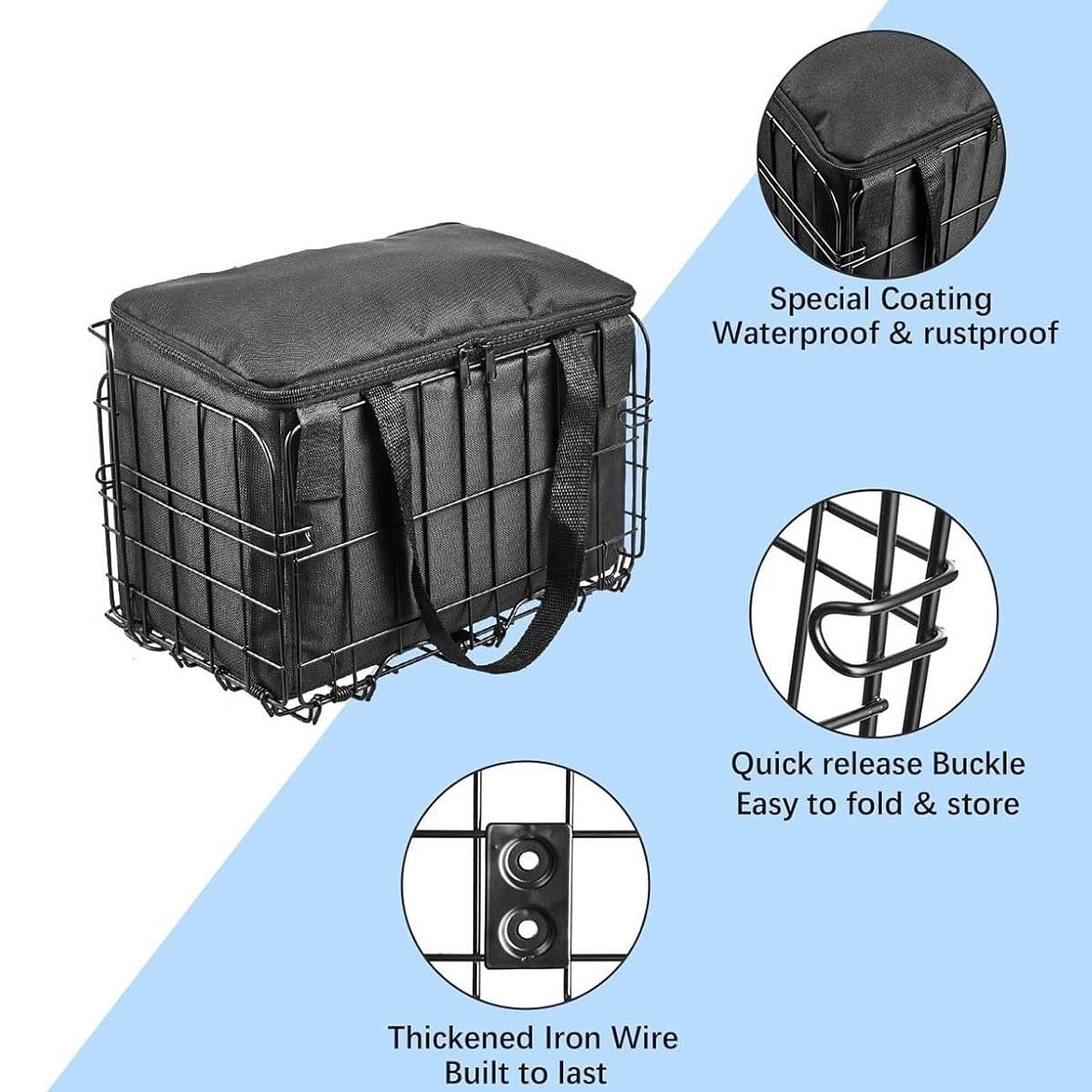 harayaa Bike Basket Front Rear with Reflective Waterproof Cover Bike Luggage Rack Basket