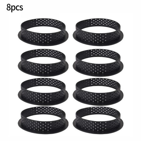 

8x Cake Mold Perforated Cutter Round-Shape Mousse Circle Ring Tart Decor Baking