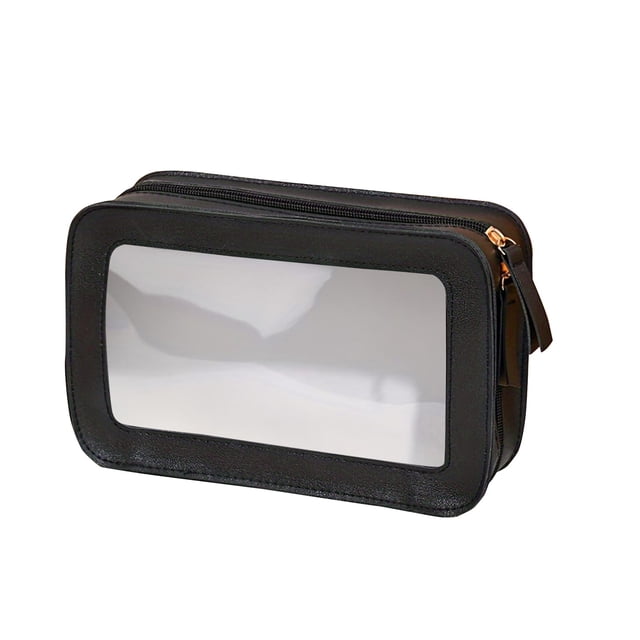 Precio reducido por tiempo limitado!Bolsa de aseo cuadrada de PVC transparente, bolsa de almacenamiento de productos para el cuidado de la piel con empalme de moda, bolsa de cosméticos de viaje portá