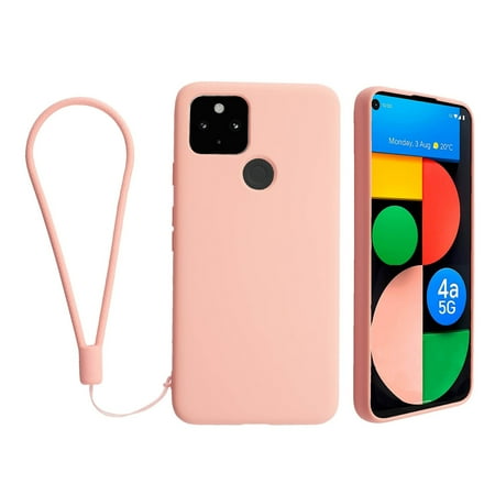 Insten Liquid Silicone Case For Google Pixel 4a 5G (2020)(NOT For Pixel 4a) Soft Microfiber Lined Full Body Protective Slim Cover Pink