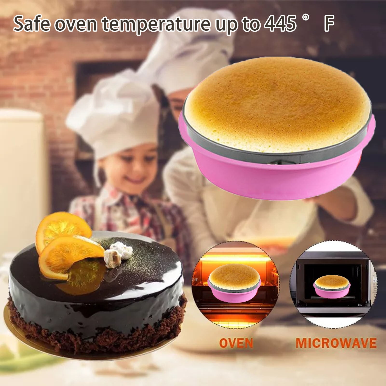 YAOMOBB Silicone Baking Mold Non Stick Cheesecake Pan 4/6/8/10