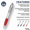 Red Ink Click Pens Personalized Ballpoint Pens with Rubber Grip Click Mechanism Red 50 ...