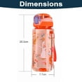 thumbnail image 2 of Kids Water Bottle for School or Travel,2 Pack Durable Plastic Water Bottle with Silicone Straw and Pop-Up Spout Cover, Dishwasher Safe - Green+Orange, 2 of 5