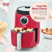 Rise by Dash Compact Air Fryer Oven with Temp Control Non-Stick Basket, Recipes + Auto Shut off, 2 Quart - Red - New - 12 in. tall