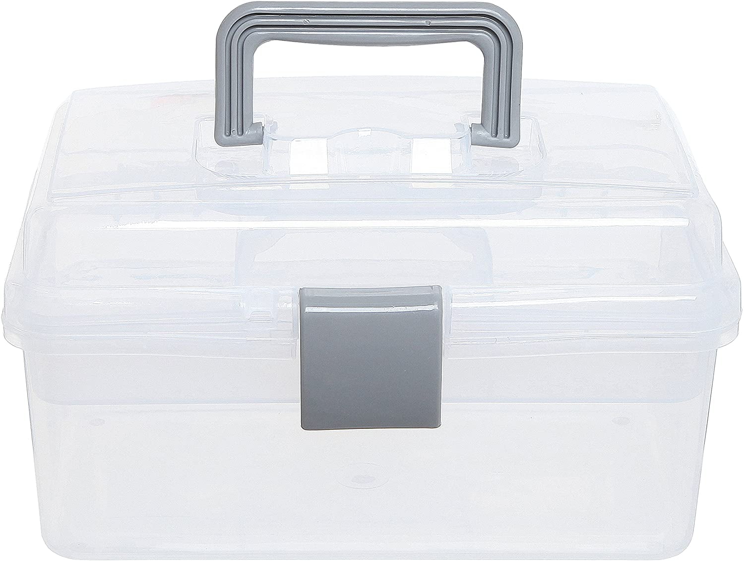 Plastic Storage Box with Removable Tray, Multipurpose Organizer and Storage  Case