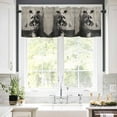 thumbnail image 5 of Funny Animal Valances for Windows Dairy Cow Sitting on Toilet Playing Phone Rod Pocket Curtain Valance Window Treatment Short Curtains for Kitchen Living Room, 60"x18", 5 of 5