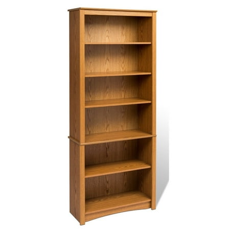 Prepac Sonoma 6 Shelf 77"H Wood Bookcase in Oak - Walmart.com