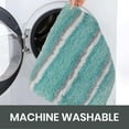 thumbnail image 2 of Home Weavers Glamour Collection 100% Polyester Microfiber Non-Slip Contour Bath Rug,Extra Soft Microfiber Contour Mat with Anti-Slip Backing,Water/Dust Absorbent Fast Dry Contour Mat - 20"X20", Aqua, 2 of 5