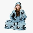 thumbnail image 2 of Tirrinia Oversized Blanket Hoodie, Wearable Fluffy Sherpa Blanket, Cozy Sweatshirt Blanket Gift for Adult Women Men Girlfriend, 2 of 5