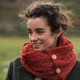 thumbnail image 4 of Ladies Irish Wool Snood Red Scarf Made By Aran Woollen Mills, One size, 4 of 5