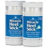 Miracle of Aloe’s Miracle Heel Stick - Quick Relief for Rough, Dry, Cracked Heels - Intensive Therapeutic Balm for Severe Dry Feet Treatment & Heel Repair - Pure Aloe Vera Gel 2.5oz (2-Pack)