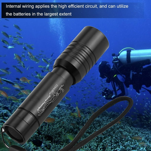 EECOO Underwater Flashlight,Handheld Zoomable Underwater 1200LM T6 LED