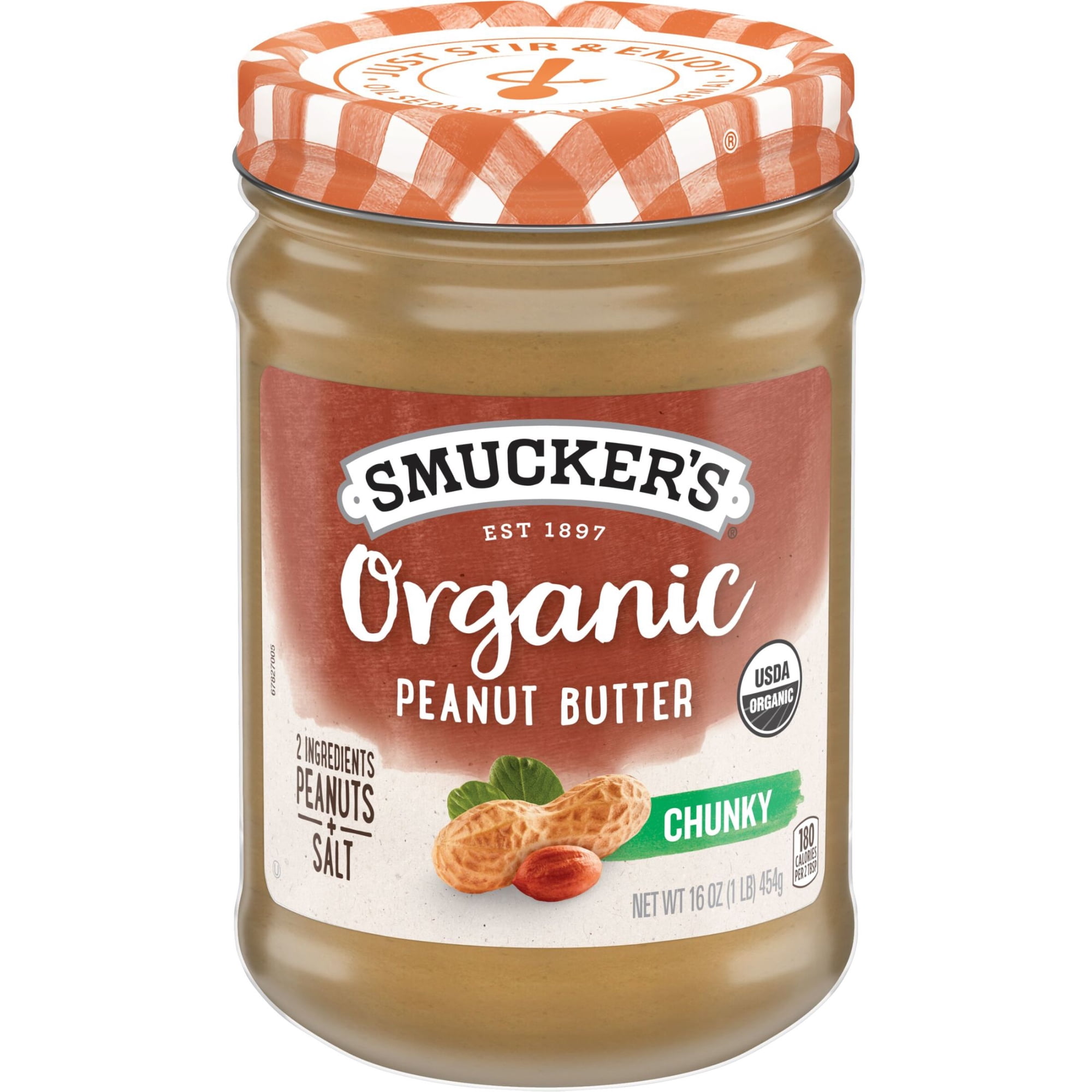 Smucker's Organic Natural Chunky Peanut Butter, 16 oz