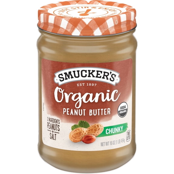 Smucker's Organic Natural Chunky Peanut Butter, 16 oz