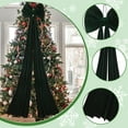 thumbnail image 6 of Christmas Bow Tree Topper Ornament Large Green Velvet for Holiday Home Party Indoor Outdoor Decor, 6 of 7