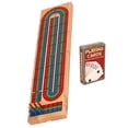 thumbnail image 3 of 1 Set Cribbage Board Table Game Solid Wood Party Board Game Board Cribbage Cards Board, 3 of 9