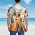 thumbnail image 3 of Lsque Surfing Cat Sun pattern Hawaiian Shirt for Men, Unisex Summer Beach Casual Short Sleeve Button Down Shirts-XX-Large, 3 of 9