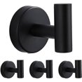 thumbnail image 1 of Ganchos para toallas de baño, ganchos de pared para abrigos, gancho resistente negro mate para batas de baño, para puerta de armario., 1 of 5