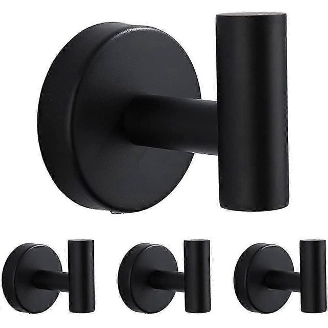 Ganchos para toallas de baño, ganchos de pared para abrigos, gancho resistente negro mate para batas de baño, para puerta de armario.