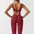 thumbnail image 6 of TMOYZQ Jumpsuits for Women Tummy Control One Piece Outfit Stretch Flare Leggings Romper Gym Yoga Rompers Bodysuit, 6 of 9