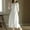 A_ White, variant on Fashion SMihono 3/4 Sleeve Cotton Maxi Dress for Womens Loose Solid Crewneck Vintage Casual Pleated Swing A-Line Dresses White L