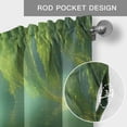 thumbnail image 6 of Green Pastoral Farmhouse Short Window Curtain Valances, Farmhouse Boat Lake Tree Leaves Rod Pocket Kitchen Valances for Living Room Bedroom Bathroom Cafe 60" x 18", 6 of 8