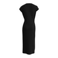 thumbnail image 5 of Vestido largo de manga corta y cuello redondo para mujer - Vestido largo de verano ligero de color liso - S-XL, 5 of 5