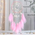 thumbnail image 4 of Pink Dream Catchers, Room Nursery Decor for Girls Boys, Handmade Feather Wall Decor with Lights, Home Ornaments Craft Gift, 4 of 5