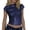C153/Blue, variant on XIYON Womens T Shirts Fashion Backless Sequin Crew Neck Short Sleeve T Shirt Slim Fit Top Solid Color Beach Vacation Clothes