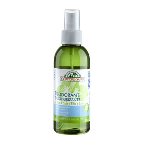 Corpore Sano Natural Deodorant Spray Linden and Sage - Certified Organic- No Parabens, Aluminium Or Triclosan -150 ml/5 fl oz