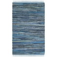 thumbnail image 2 of SAFAVIEH Rag Candis Striped Cotton Area Rug, Blue/Multi, 6' x 9', 2 of 10