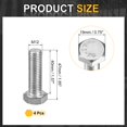 thumbnail image 2 of 4Pack M12-1.75 x 40mm Left Hand Hex Head Bolt, 304 Stainless Steel Reverse Fully Threaded  Fastener Screws Bolts for Machinery, Automobiles and Construction, 2 of 6