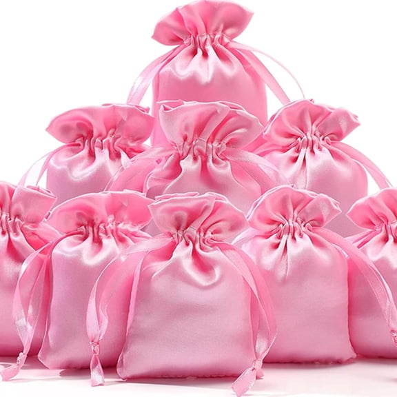 30 Pieces 3 x 4in Satin Bags with Christmas Party Drawstring Gift Pouch Mini Jewelry Bags Small Wedding Favor Bags Smooth Soft Satin Fabric Candy Pouches for Baby Shower Decoration