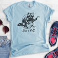 thumbnail image 2 of Racc & Roll Shirt, Unisex Women's Men's Shirt, Raccoon Shirt, Funny Raccoon Graphic Clever Raccoon T-shirt, Heather Light Blue, X-Large, 2 of 6