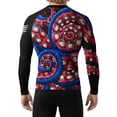 thumbnail image 2 of Raven Fightwear Men's Kraken Octopus BJJ Rash Guard MMA Red/White/Blue X-Large, 2 of 3
