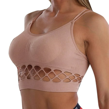 

None Womens Camisole Tops Women Sports Bras Straps Cotton Striped Fitness Top Yoga Bra Crop Top Push Up Running Bra Workout Top