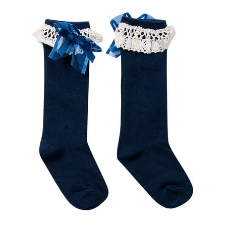 GIRLS BABY TUTU SOCKS SPANISH KNEE HIGH SATIN BOW SOCKS SOFT FRILLY KIDS 0-6 Y