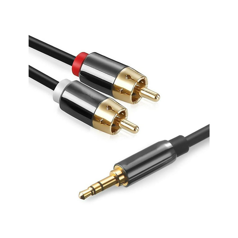 Basics 3.5mm to 2-Male RCA Adapter Audio Stereo Cable Audio input and  output line of mobile phone audio amplifier(6.6 ft.) 