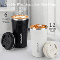 thumbnail image 4 of Coffee Mug 17oz, BKSDUEH Coffee Travel Mug Spill Proof with Leakproof Lid Vacuum Stainless Steel Thermos Coffee Tumblers, Reusable Coffee Cup for Men and Women for Hot & Cold Drinks, 4 of 7